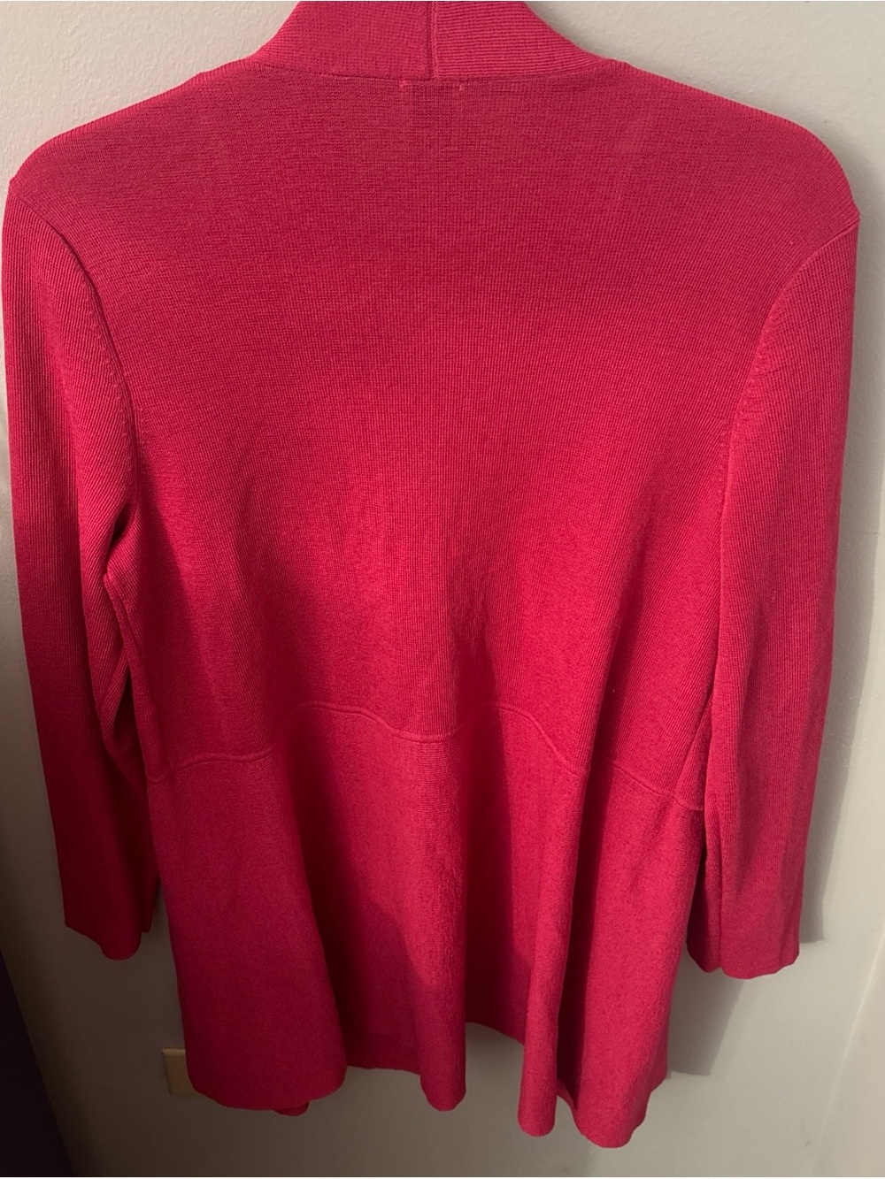 Anne Klein Open-Front Cardigan in Bright Raspberry - Picture 3 of 4